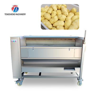 Root Veg 1.5KW Commercial Potato Washer ,  Kiwifruit Lotus Root Potato Peeler Machine