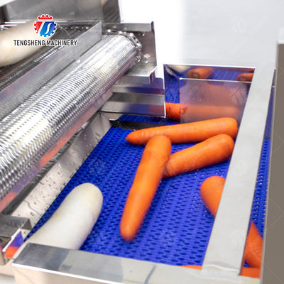 Fruit and vegetable roller bubble washing and air-drying picking line