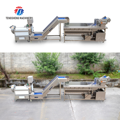 Double head cutting-hoisting-vortex washing production line Fruit Vegetable FOOD processing production Machine